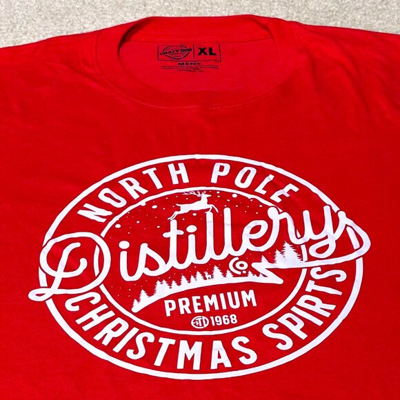 Crazy Dog T-Shirts Other - NWOT - Crazy Dog T-Shirts - Mens - Christmas Shirt - North Pole Distillery - XL